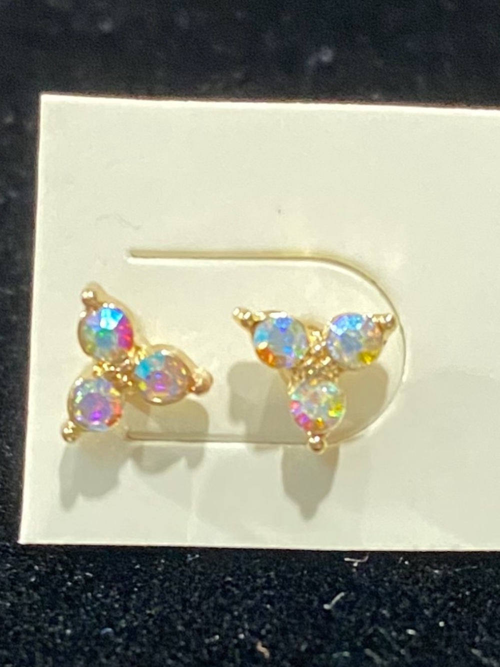 Gold-Tone Aurora Crystal Cluster Stud Earrings - Iridescent